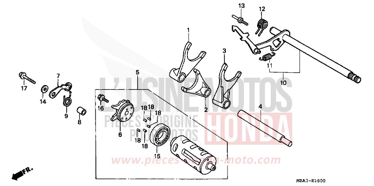 GEARSHIFT DRUM for Shadow Aero PEARL PARAGON PURPLE (P20E) from 1998